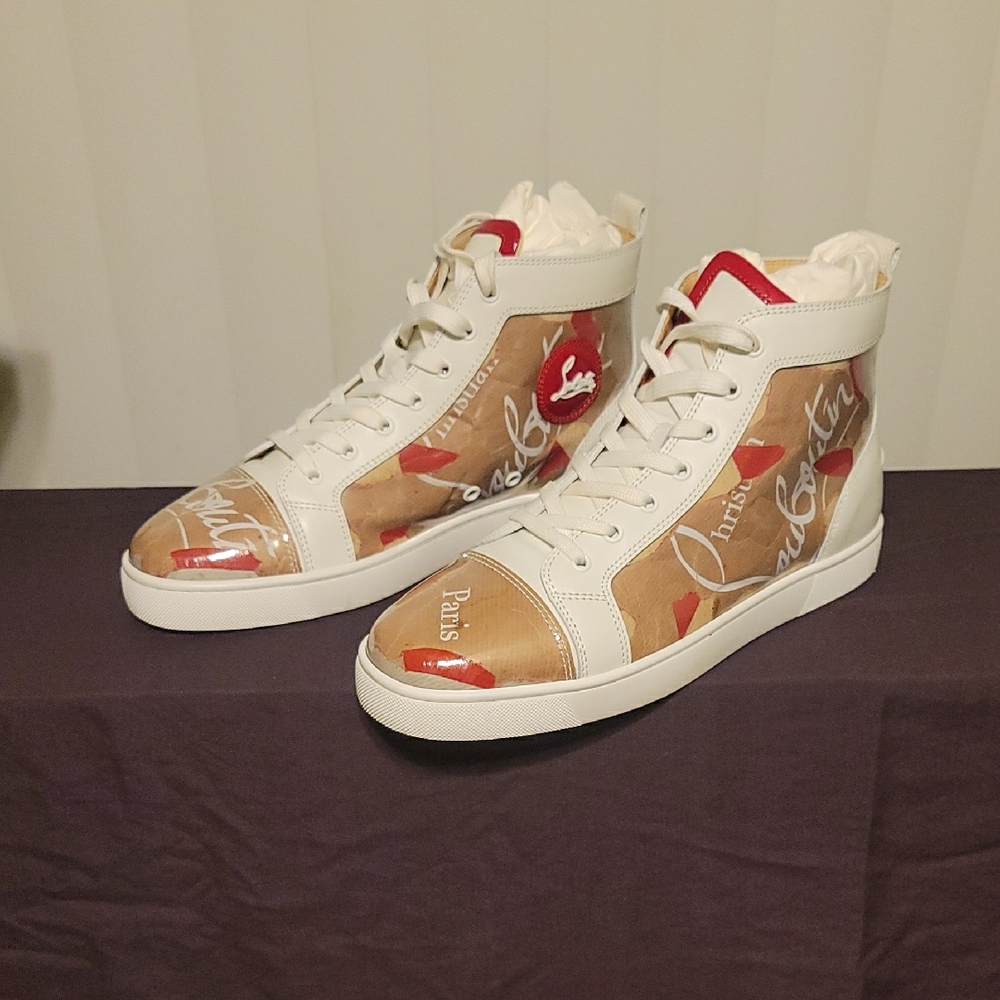 Christian Louboutin White and Red Sneakers - Picture 3 of 6